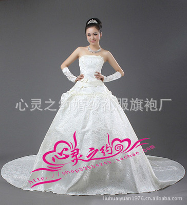 拖尾蕾絲婚紗 新娘拖尾婚紗 批發婚紗 廠家直銷 定做加工 B-8_供應產品_合肥市心靈之約婚紗禮服