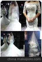 【婚紗禮服廠家生產 外貿加工豪華拖尾婚紗 韓版超長婚紗禮服】價格,廠家,圖片,婚紗、禮服,廣州市名獻貿易-