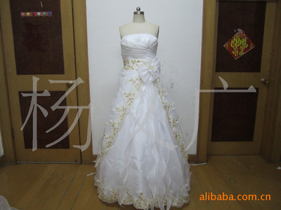 【批發供應歐版白色精品婚紗 承接來圖定做 外貿加工】價格,廠家,圖片,婚紗、禮服,楊義廣-