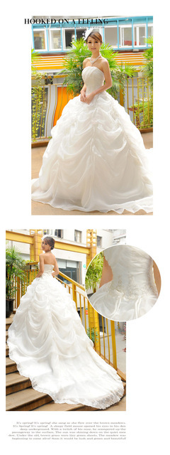 批發采購婚紗、禮服-11HS29 韓版抹胸褶皺拖尾婚紗 新娘結婚禮服加工 影樓攝.