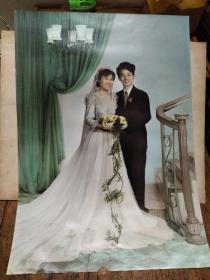 七八十年代婚紗照片兩張合售